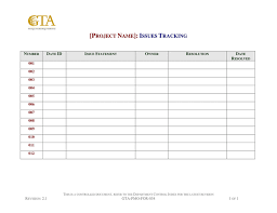 issue tracking template in word and pdf