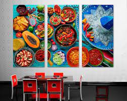 Mexican Food Kitchen Wall Art Canvas