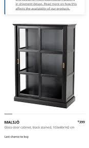 Ikea Malsjo Glass Cabinet Furniture