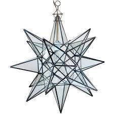 Large Clear Glass Hanging Star Light