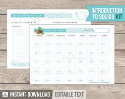 Baby Food Diary Introduction To Solids Kit Printable