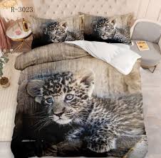 3d Leopard Duvet Cover Set Queen Size