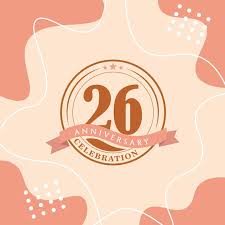 26th anniversary celebration vector
