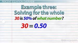 percent equation definition example