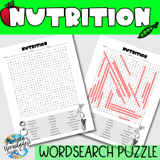 nutrition word search puzzle made by