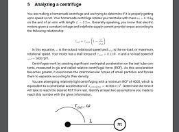 solved yzing a centrifuge 5 you are