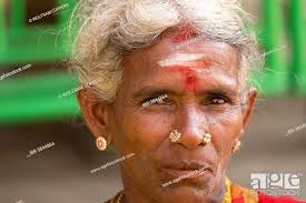 elderly local woman with a bindi on her