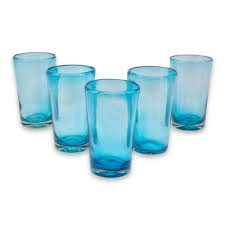 Highball Glasses Aquamarine Bubbles