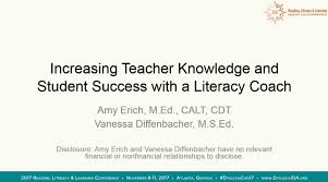 Increasing Teacher Knowledge And Student Success With A