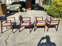 Mid Century Chairs Solid Walnut Frames