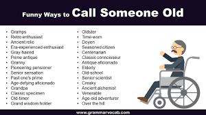 funny ways to call someone old