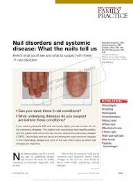 Pdf Nail Disorders And Systemic Disease What The Nails Tell Us