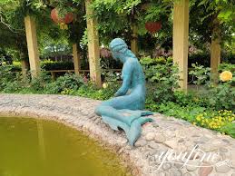 Mermaid Statue Outdoor Pool Decor