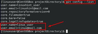 configure git username and email address