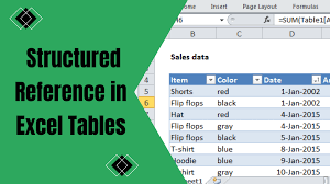 structured reference in excel tables