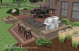 Large Brick Patio Design With Grill