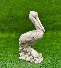Concrete Standing Pelican Figure