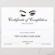 makeup artist wink eye certificate of