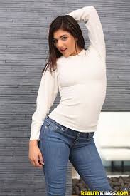 Curvy Shaved Valentina Nappi from RealityKings Wearing Leggings.