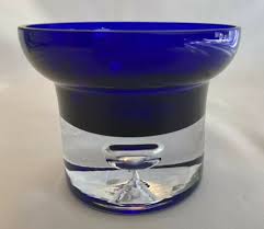 partylite cobalt blue glass ball candle