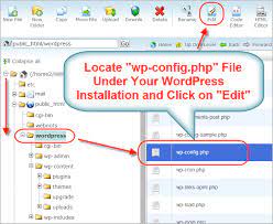 edit wp config php file in wordpress