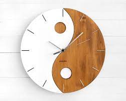 Handmade Zen Wooden Wall Clock 12 Round
