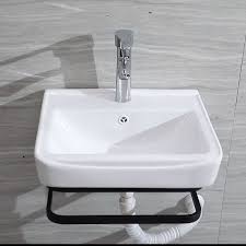 White Square Wall Mounted Lavatory Sink
