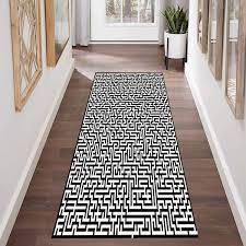 labyrinth rug black white runner