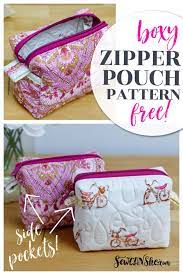 boxy zipper pouch pattern free and fat
