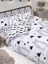 scandi bear double duvet cover and