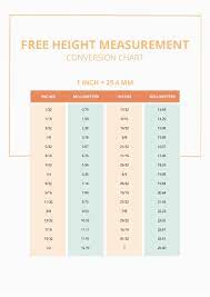 height merement conversion chart in