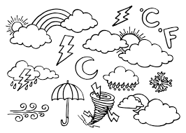 types weather coloring pages vectors