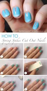 spring nails with cut out spikes tutorial