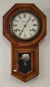 antique ansonia type wall clock with