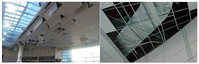 suspended ceiling with steel panels