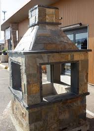 Stone 4 Sided Outdoor Fireplace