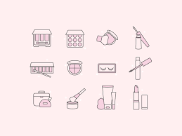 makeup essentials icon set by lauren