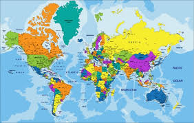 colourful world map political education