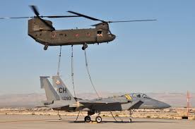 army chinook airlifts fighter from
