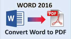 word 2016 convert doent to pdf