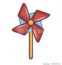 pinwheel toy icon cartoon styleのイラスト