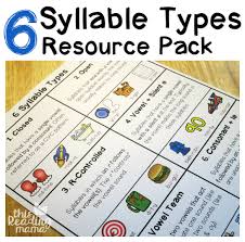 6 Syllable Types Resource Pack