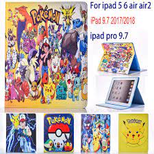 Case for Apple ipad 5 6 air air 2 ipad 9.7 2017 2018 case Pokemon Go cute  Pikachu tablet PU leather Cover Flip stand coque para - buy at the price of  $10.80 in aliexpress.com
