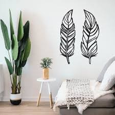 Feather Wall Art Set Of 2 Metal Wall