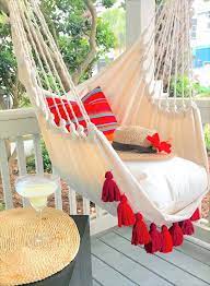 Shop social ® mobile apps. Red Macrame Hammock With Tassels 2 Tassel Pillows Set Outdoor Hammock Chair Hammock Swing Chair Diy Hammock Chair