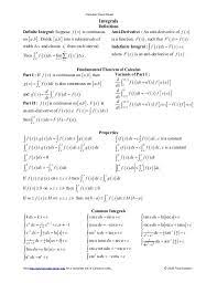 Standard integration techniques note that at many schools all but the substitution rule tend to be taught in a calculus ii class. Calculus Cheat Sheet Integrals Ap Calculus Ab Calculus Cheat Sheet Calculus