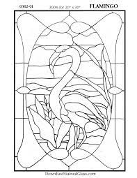 Stained Glass Pattern Club Flamingo