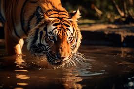 premium photo tiger drinking water