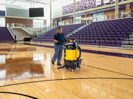 to clean a basketball court floor