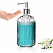 Litzee 2 Pcs Glass Soap Dispenser 14